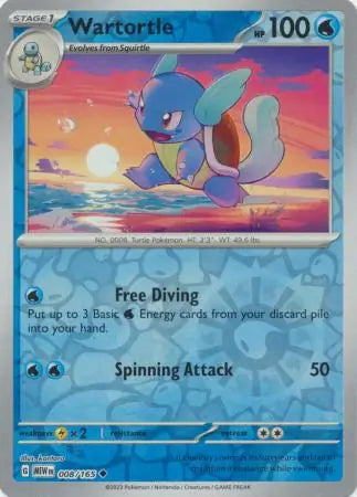 Wartortle 008/165 (SV: Scarlet & Violet 151)  - Reverse Holofoil | Good Games Morley