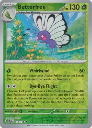 Butterfree 012/165 (SV: Scarlet & Violet 151)  - Reverse Holofoil | Good Games Morley