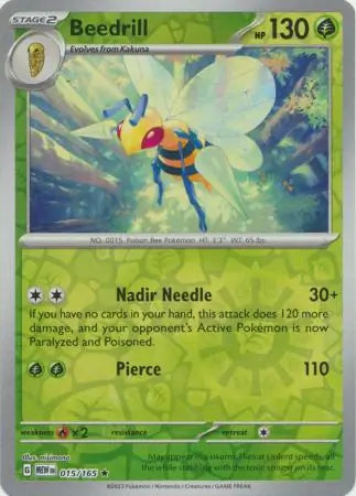 Beedrill 015/165 (SV: Scarlet & Violet 151)  - Reverse Holofoil | Good Games Morley