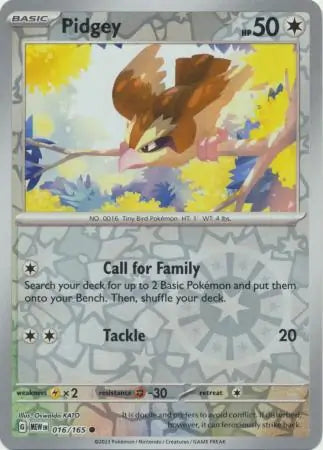 Pidgey 016/165 (SV: Scarlet & Violet 151)  - Reverse Holofoil | Good Games Morley