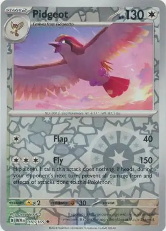 Pidgeot 018/165 (SV: Scarlet & Violet 151)  - Reverse Holofoil | Good Games Morley