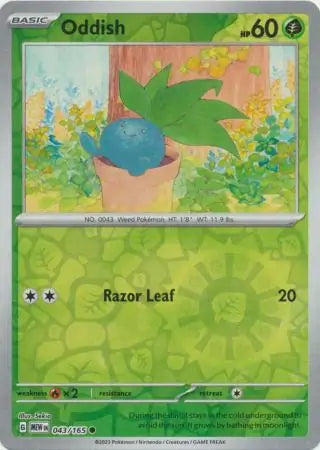 Oddish 043/165 (SV: Scarlet & Violet 151)  - Reverse Holofoil | Good Games Morley