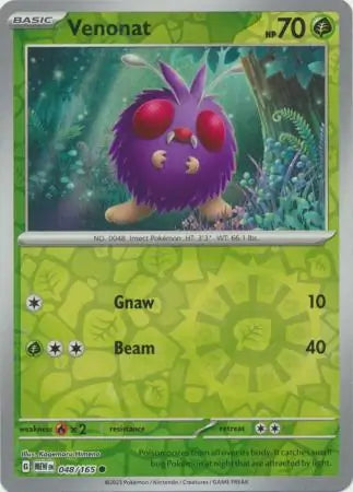 Venonat 048/165 (SV: Scarlet & Violet 151)  - Reverse Holofoil | Good Games Morley