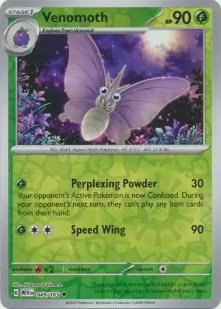 Venomoth 049/165 (SV: Scarlet & Violet 151)  - Reverse Holofoil | Good Games Morley