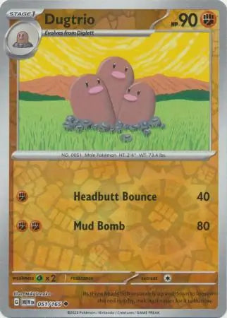 Dugtrio 051/165 (SV: Scarlet & Violet 151)  - Reverse Holofoil | Good Games Morley