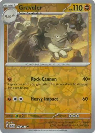 Graveler 075/165 (SV: Scarlet & Violet 151)  - Reverse Holofoil | Good Games Morley