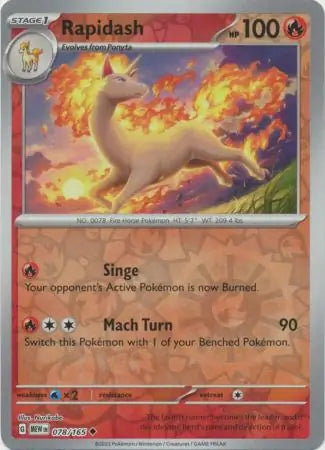 Rapidash 078/165 (SV: Scarlet & Violet 151)  - Reverse Holofoil | Good Games Morley