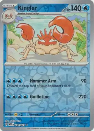 Kingler 099/165 (SV: Scarlet & Violet 151)  - Reverse Holofoil | Good Games Morley
