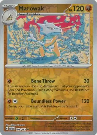 Marowak 105/165 (SV: Scarlet & Violet 151)  - Reverse Holofoil | Good Games Morley