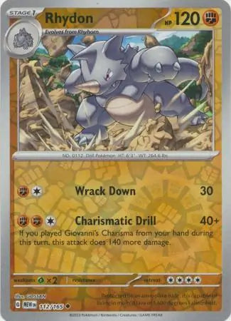 Rhydon 112/165 (SV: Scarlet & Violet 151)  - Reverse Holofoil | Good Games Morley