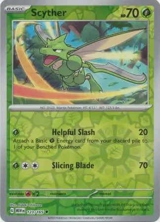 Scyther 123/165 (SV: Scarlet & Violet 151)  - Reverse Holofoil | Good Games Morley
