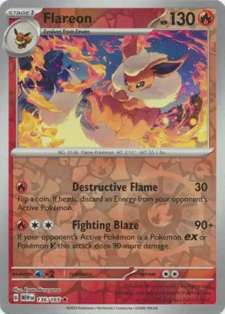 Flareon 136/165 (SV: Scarlet & Violet 151)  - Reverse Holofoil | Good Games Morley