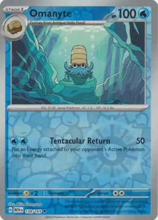 Omanyte 138/165 (SV: Scarlet & Violet 151)  - Reverse Holofoil | Good Games Morley