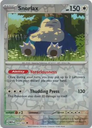 Snorlax 143/165 (SV: Scarlet & Violet 151)  - Reverse Holofoil | Good Games Morley