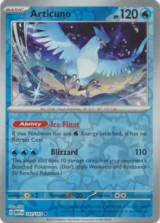 Articuno 144/165 (SV: Scarlet & Violet 151)  - Reverse Holofoil | Good Games Morley