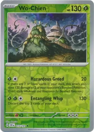 Wo-Chien 015/191 (SV08: Surging Sparks)  - Reverse Holofoil | Good Games Morley