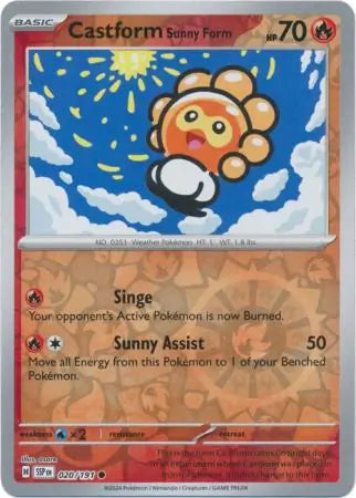 Castform Sunny Form 020/191 (SV08: Surging Sparks)  - Reverse Holofoil | Good Games Morley
