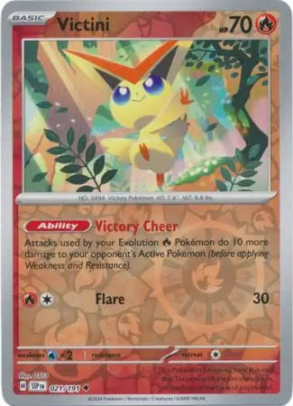 Victini 021/191 (SV08: Surging Sparks)  - Reverse Holofoil | Good Games Morley