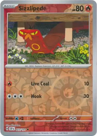 Sizzlipede 027/191 (SV08: Surging Sparks)  - Reverse Holofoil | Good Games Morley