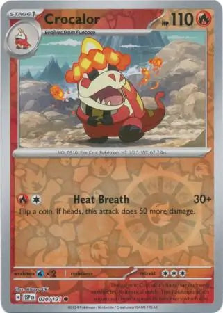 Crocalor 030/191 (SV08: Surging Sparks)  - Reverse Holofoil | Good Games Morley