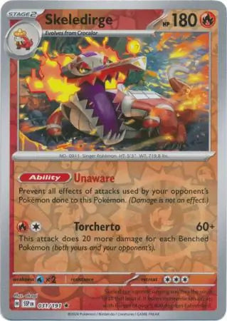 Skeledirge 031/191 (SV08: Surging Sparks)  - Reverse Holofoil | Good Games Morley