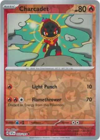 Charcadet 033/191 (SV08: Surging Sparks)  - Reverse Holofoil | Good Games Morley