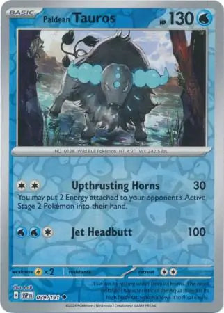 Paldean Tauros 039/191 (SV08: Surging Sparks)  - Reverse Holofoil | Good Games Morley