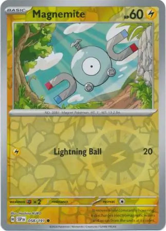 Magnemite 058/191 (SV08: Surging Sparks)  - Reverse Holofoil | Good Games Morley