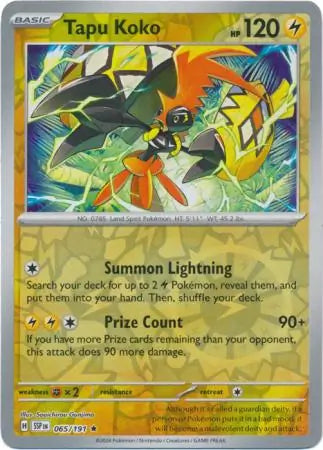 Tapu Koko 065/191 (SV08: Surging Sparks)  - Reverse Holofoil | Good Games Morley