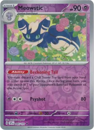 Meowstic 085/191 (SV08: Surging Sparks)  - Reverse Holofoil | Good Games Morley