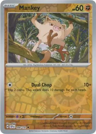 Mankey 098/191 (SV08: Surging Sparks)  - Reverse Holofoil | Good Games Morley