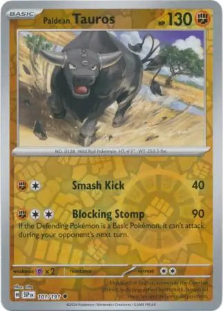 Paldean Tauros 101/191 (SV08: Surging Sparks)  - Reverse Holofoil | Good Games Morley