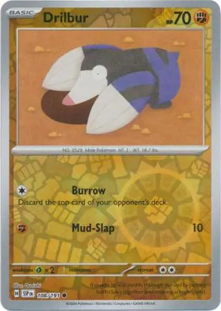 Drilbur 108/191 (SV08: Surging Sparks)  - Reverse Holofoil | Good Games Morley