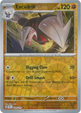 Excadrill 109/191 (SV08: Surging Sparks)  - Reverse Holofoil | Good Games Morley