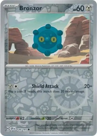 Bronzor 126/191 (SV08: Surging Sparks)  - Reverse Holofoil | Good Games Morley