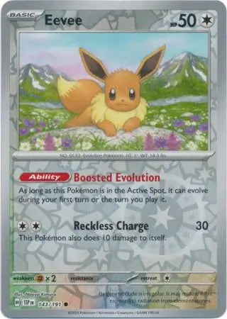 Eevee 143/191 (SV08: Surging Sparks)  - Reverse Holofoil | Good Games Morley