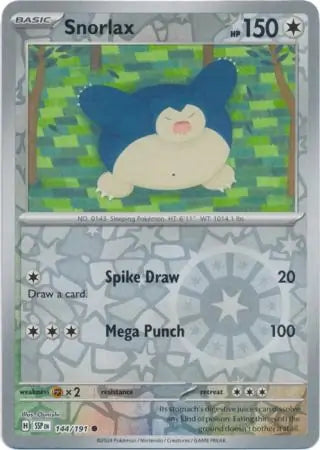 Snorlax 144/191 (SV08: Surging Sparks)  - Reverse Holofoil | Good Games Morley