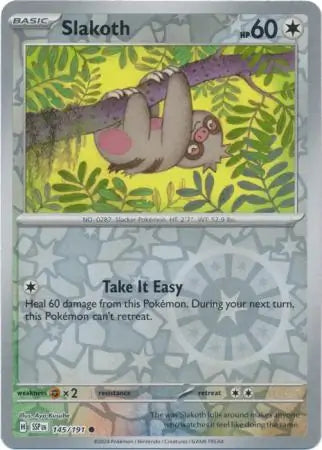 Slakoth 145/191 (SV08: Surging Sparks)  - Reverse Holofoil | Good Games Morley