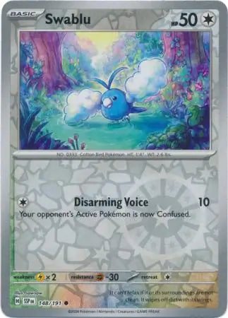 Swablu 148/191 (SV08: Surging Sparks)  - Reverse Holofoil | Good Games Morley