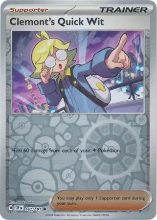 Clemont's Quick Wit 167/191 (SV08: Surging Sparks)  - Reverse Holofoil | Good Games Morley