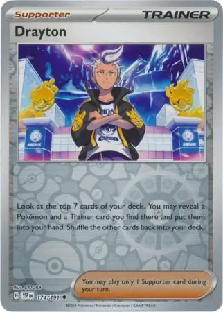 Drayton 174/191 (SV08: Surging Sparks)  - Reverse Holofoil | Good Games Morley