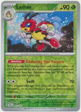Ledian 003/142 (SV07: Stellar Crown)  - Reverse Holofoil | Good Games Morley