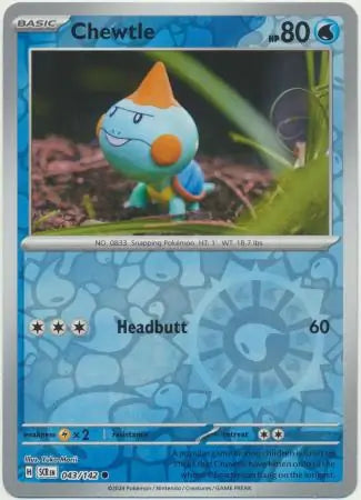 Chewtle 043/142 (SV07: Stellar Crown)  - Reverse Holofoil | Good Games Morley