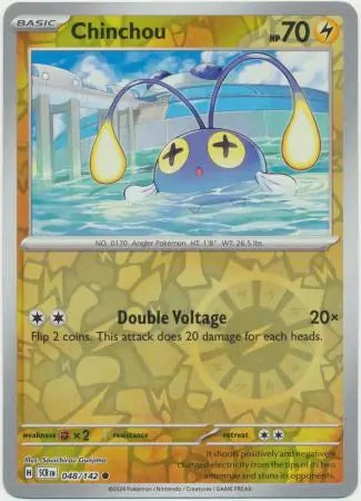 Chinchou 048/142 (SV07: Stellar Crown)  - Reverse Holofoil | Good Games Morley