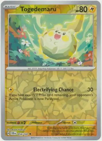 Togedemaru 054/142 (SV07: Stellar Crown)  - Reverse Holofoil | Good Games Morley