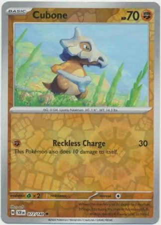 Cubone 072/142 (SV07: Stellar Crown)  - Reverse Holofoil | Good Games Morley