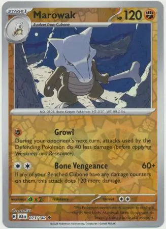 Marowak 073/142 (SV07: Stellar Crown)  - Reverse Holofoil | Good Games Morley