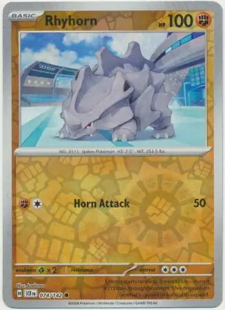Rhyhorn 074/142 (SV07: Stellar Crown)  - Reverse Holofoil | Good Games Morley