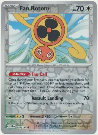 Fan Rotom 118/142 (SV07: Stellar Crown)  - Reverse Holofoil | Good Games Morley