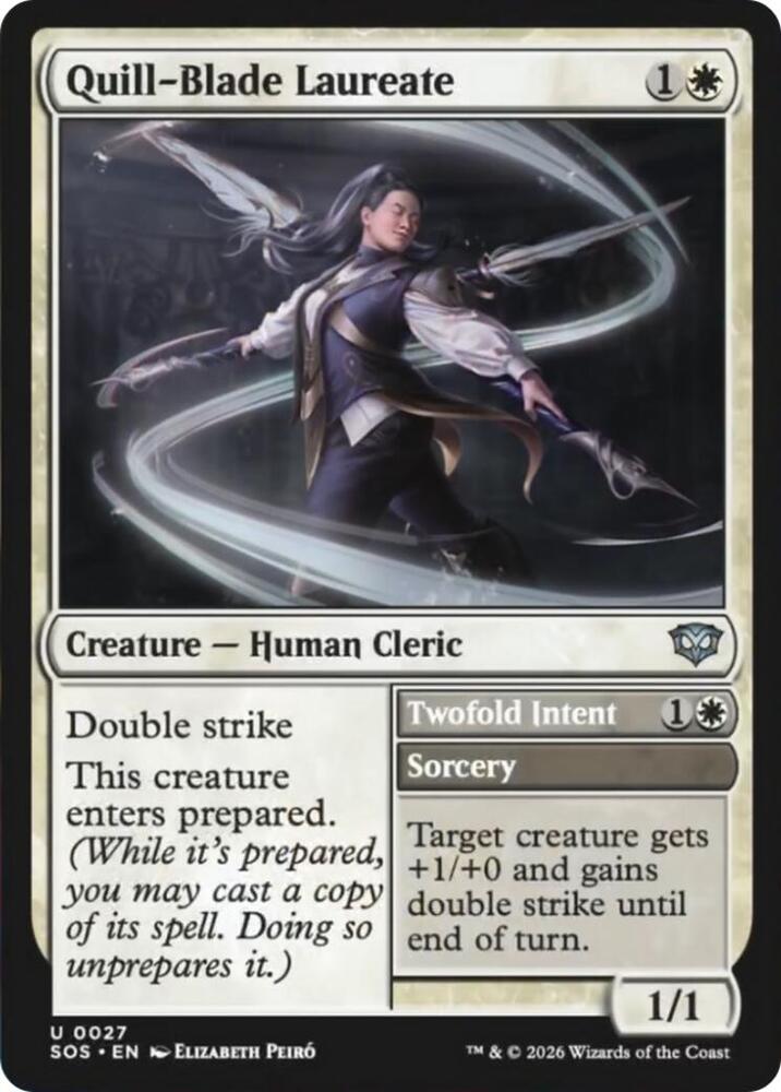 Quill-Blade Laureate // Twofold Intent 27 (Secrets of Strixhaven)  - Foil | Good Games Morley